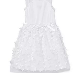 Trixxi Girl 3D White Butterfly Flare Dress Size 4